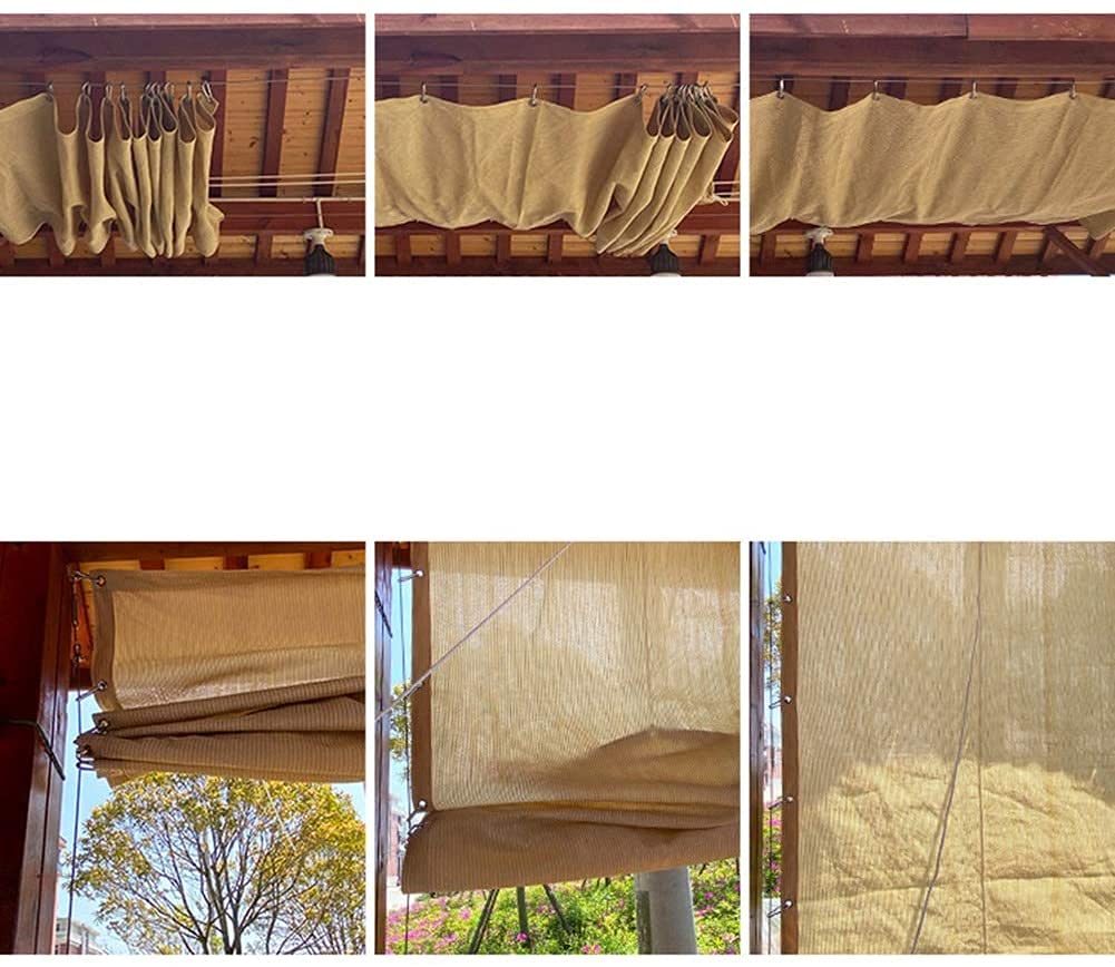 Tenda parasole per pergola, resistente ai raggi UV, retrattile, traspirante, impermeabile, in tessuto ombreggiante per una migliore atmosfera della casa, rettangolare, colore beige, 85% resistenza ai