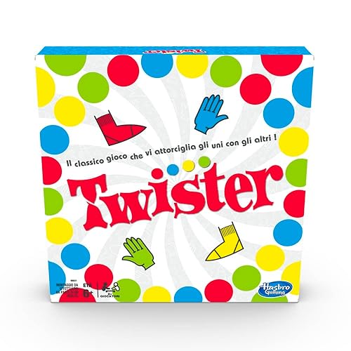 Immagine del prodotto Hasbro Gaming Twister Gioco in Scatola, Include 1 Tappeto Twister, 1 Ruota E Le Istruzioni, Versione 2020 in Italiano, Multicolore