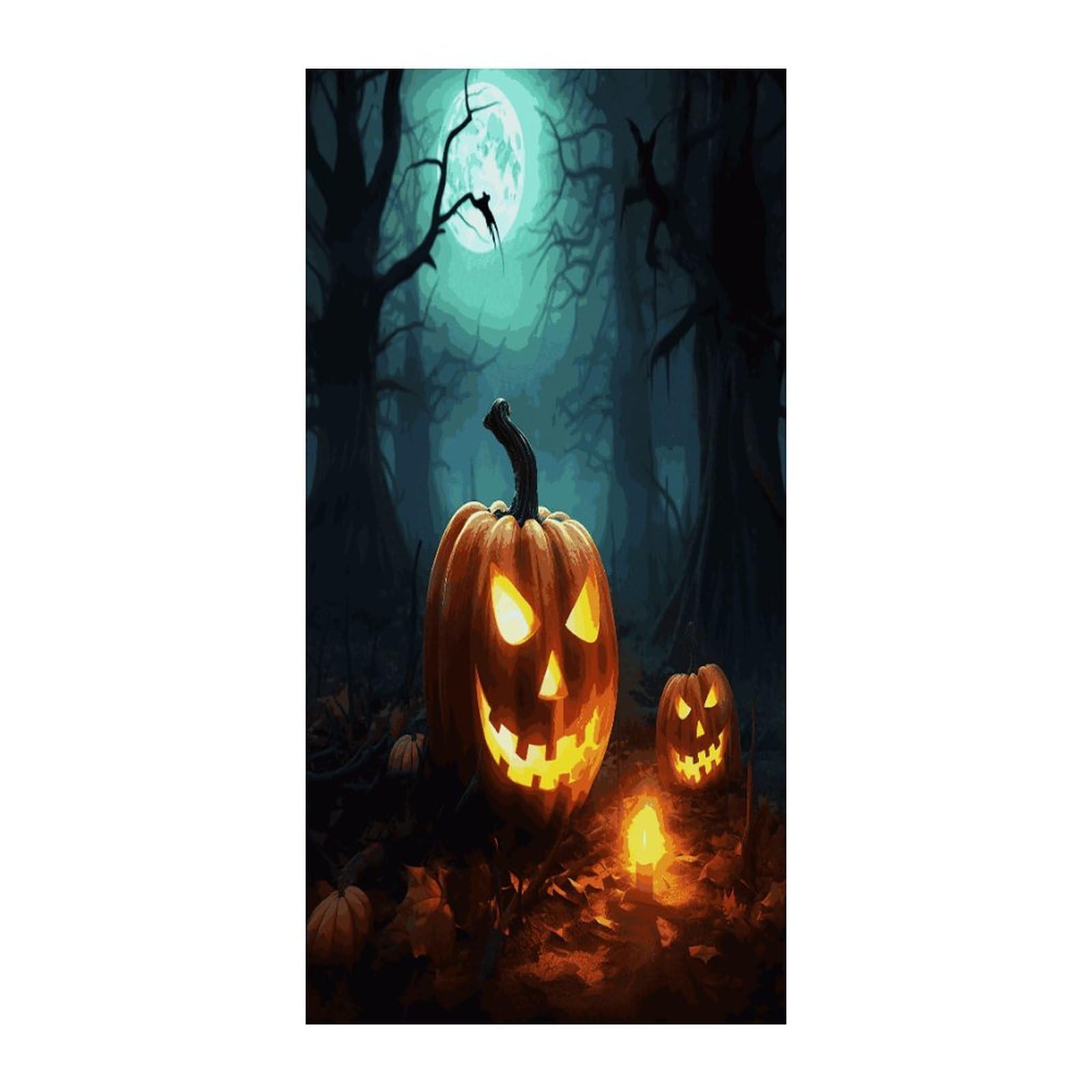 Fekiloot Style Happy Halloween Pumpkins Door Curtain Room Divider Curtains