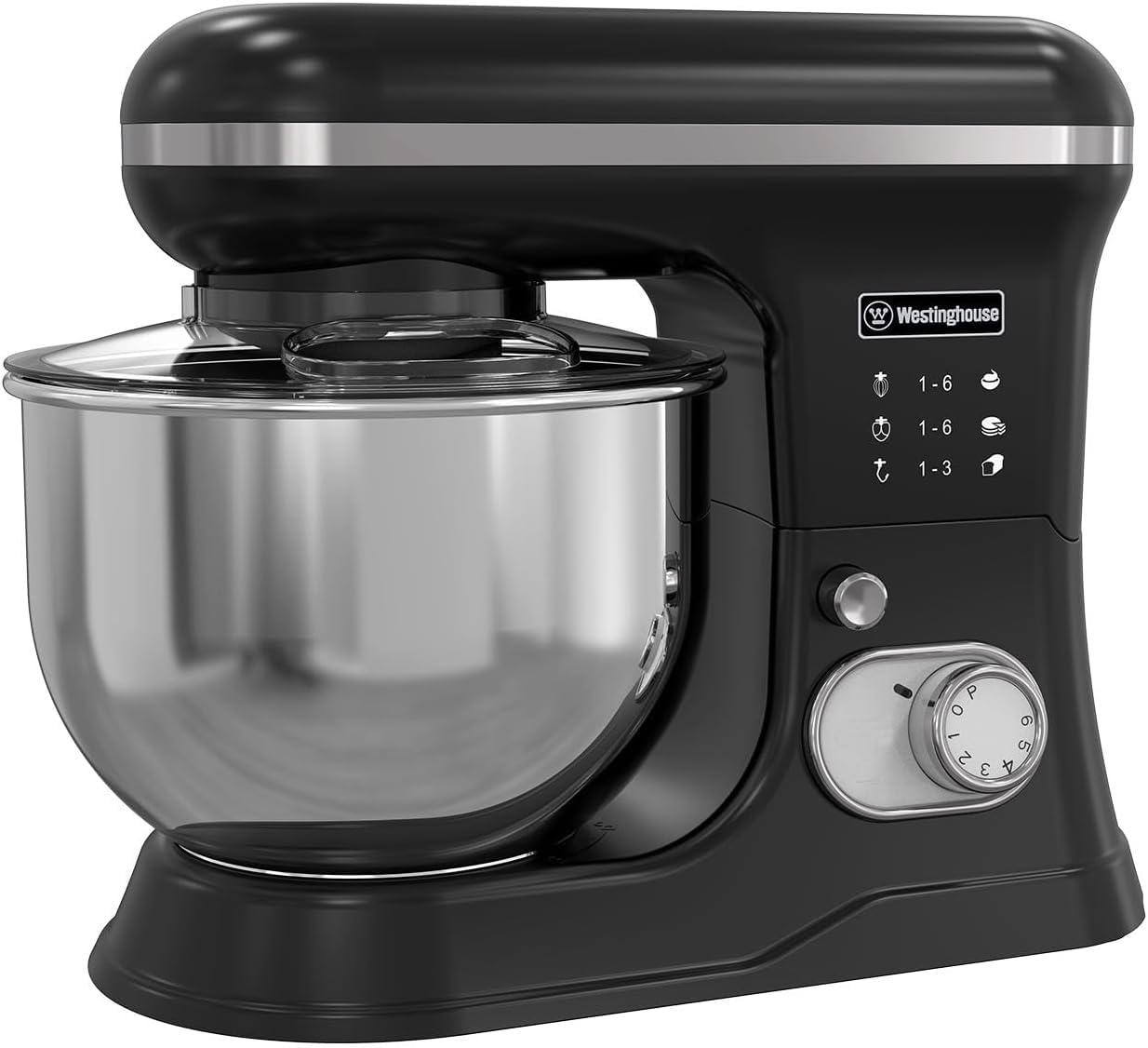 Westinghouse 1200W Stand Mixer, 5L Stainless Steel Bowl, Black | 6-Speed, Tilt-Head, Dough Hook, Whisk & Flat Beater, WKSMXR498BK-image-37