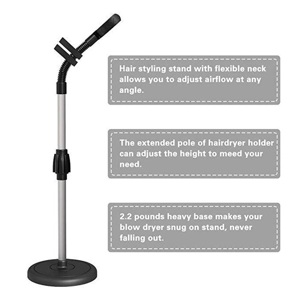 SOLUSTRE 360degree Hair Dryer Stand with Rotation Cup Mount for Easy Styling Heavy Duty Hair Dryer Storage Bracket for Bathroom and Barber Shops for Hands Use