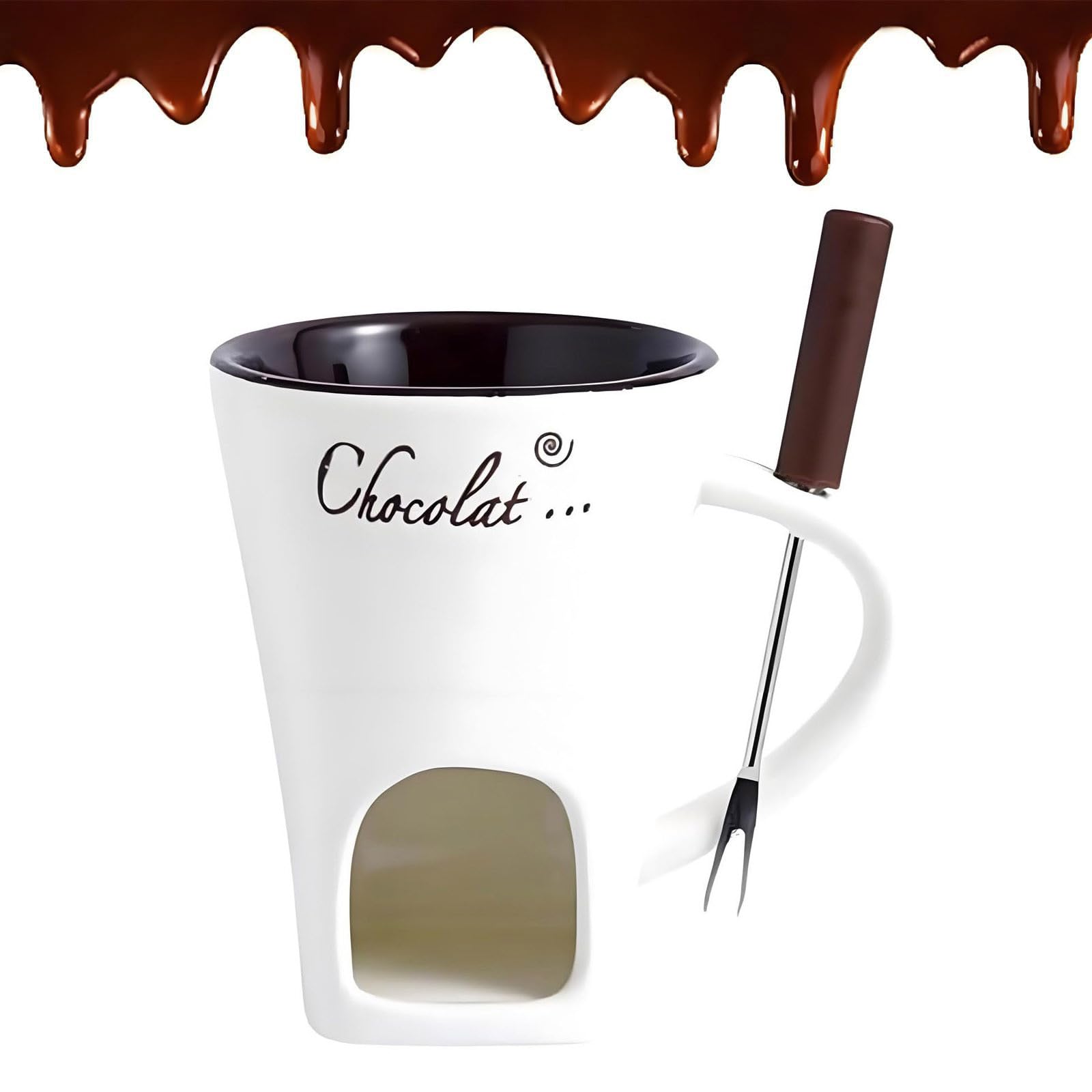 Lot De Tasses à Fondue Au Chocolat Avec Fourchette, Gobelet