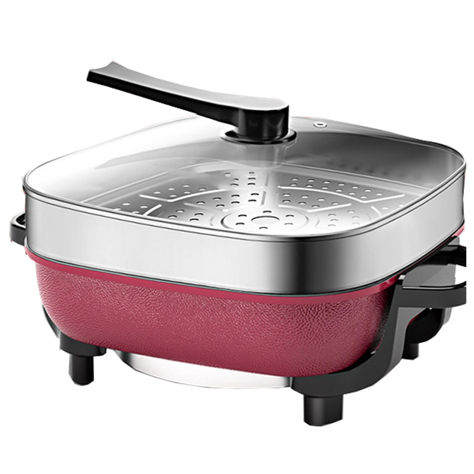 1360W PoêLe éLectrique Multifonctionnelle,PoêLe à Frire éLectrique,PoêLe à Ramen éLectrique,Haute Puissance Grande Capacité, Cinq Vitesses de RéGlage de la TempéRature,pour la Cuisine(Size:30*43.18.8)