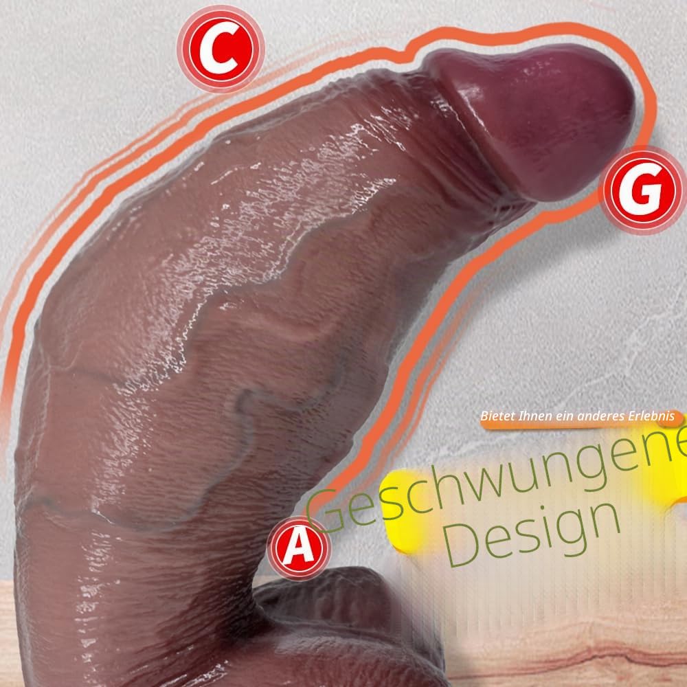 Groß Realistischer Dildo Analplug extra dick Analdildos mit Saugnapf Silikon Penis Nachbildung mit Echter Eichel und Hoden Buttplug Erotik Masturbator Sex Spielzeug für Frauen Männer (L)