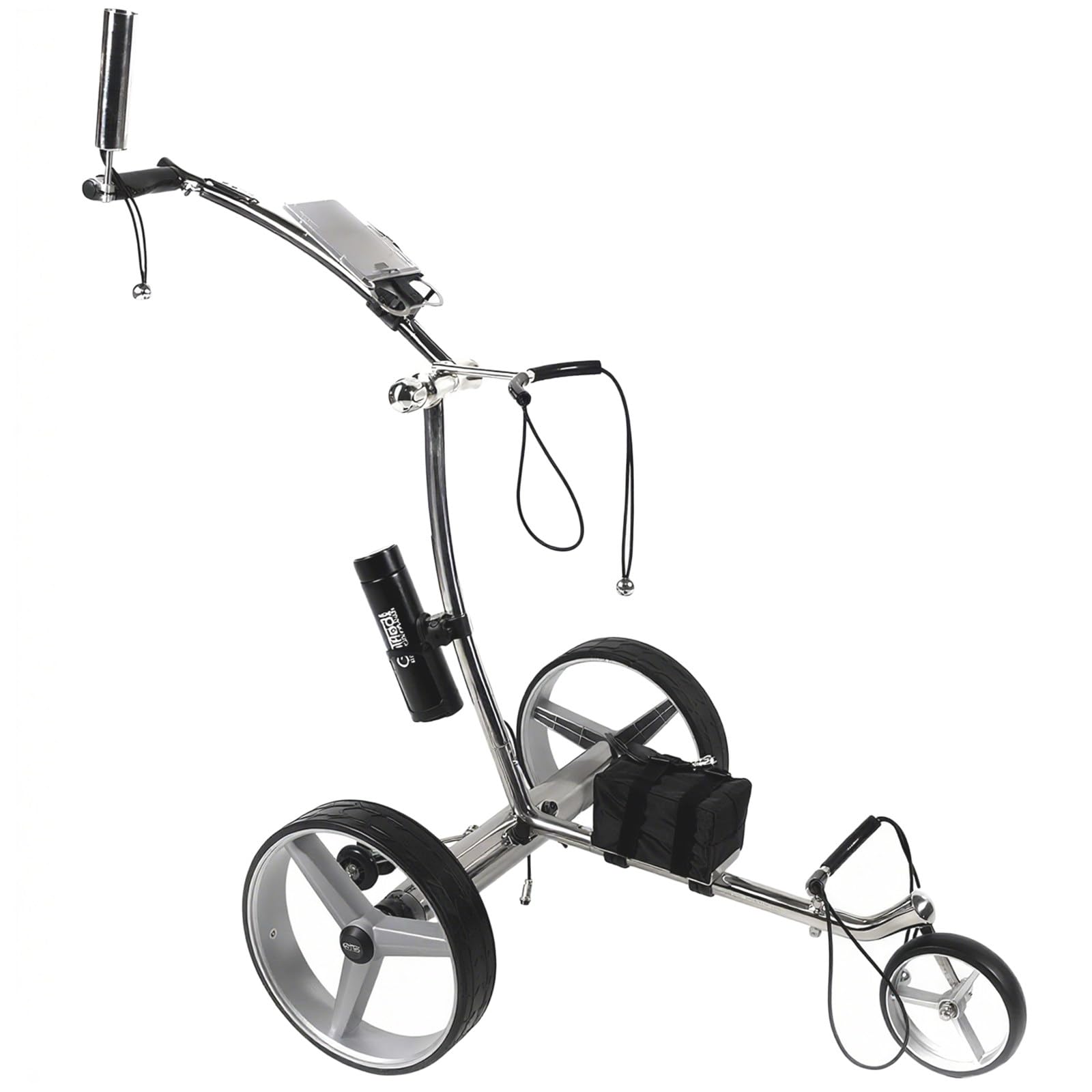 Carrito de Golf Eléctrico Mejorado con Control Remoto,Estructura Ultradelgada de Acero Inoxidable,Batería de Litio de 1500 Ciclos de Vida,Autonomía de 20km,Motores Dobles,Velocidades 1-9