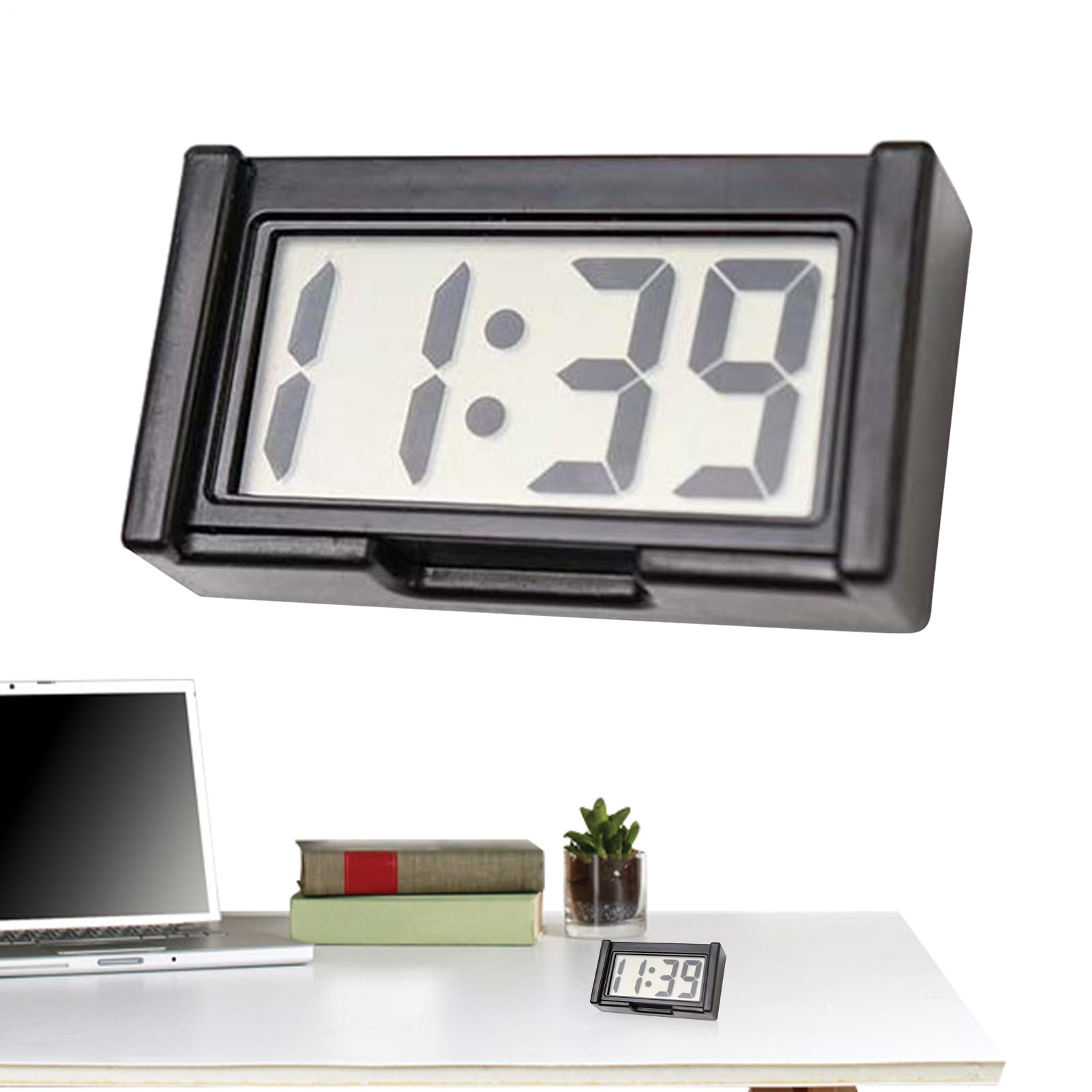 Mini Digital Clock Battery Operated | Large Screen Clock for Car Dashboard | Stick on, Portable Car Accessories for, Truck, Home