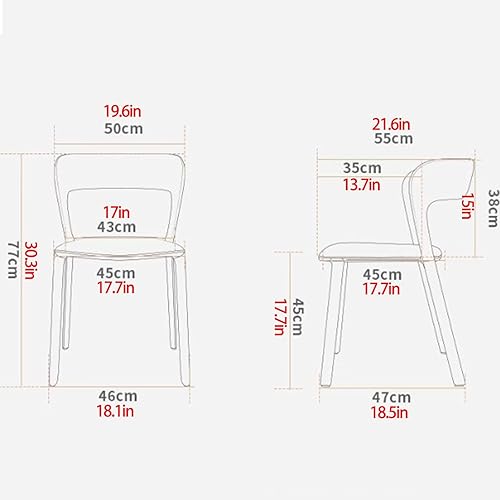 Miniatura 3 de Sillas de comedor de cocina, sillas de cocina con respaldo curvo, silla de comedor de cuero, silla de comedor tapizada para sala de estar (juego de