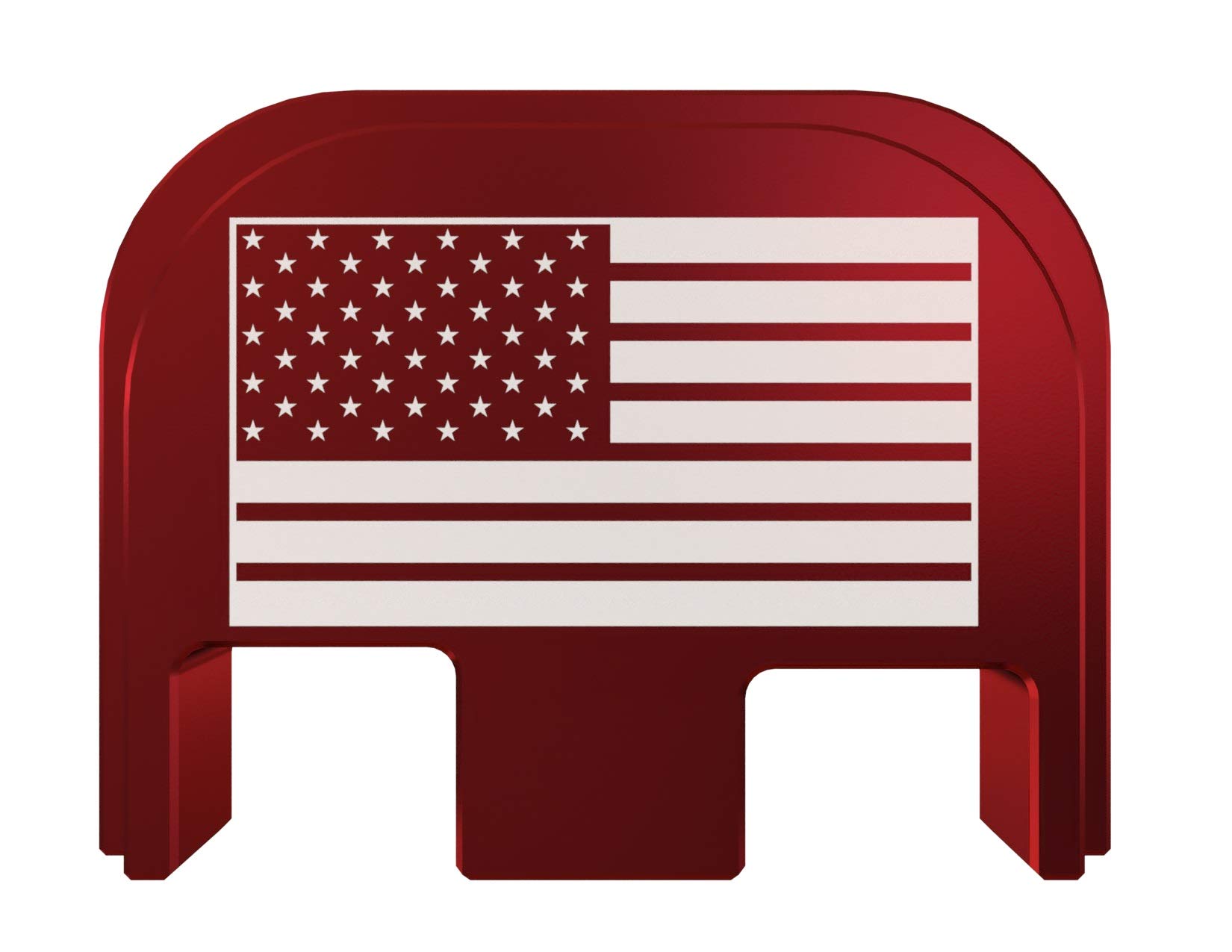 Rowe Tactical Rear Slide Cover Back Plate for Glock Gen 1-5 - Red American Flag - for Glock G17 G19 G21 G22 G23 G24 G26 G27 G29 G30 G31 G32 G33 G34 G35 G36 G37 G38 G39 G40 G41 G45