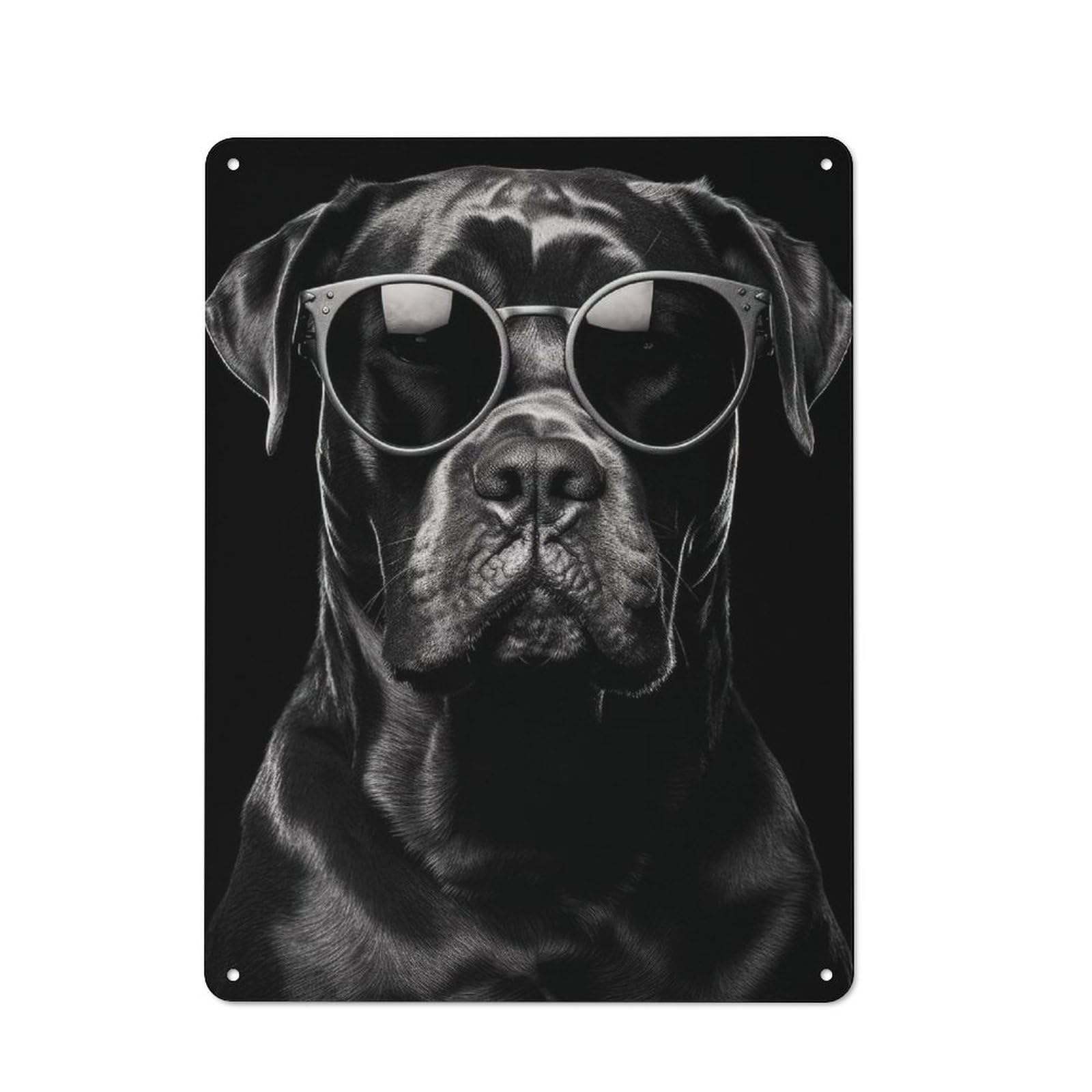Cane Corso Sunglasses Metal Wall Sign 40x30cm, Vintage Home Bar Decor for Pub, Home Bar, Shed Or Man Cave