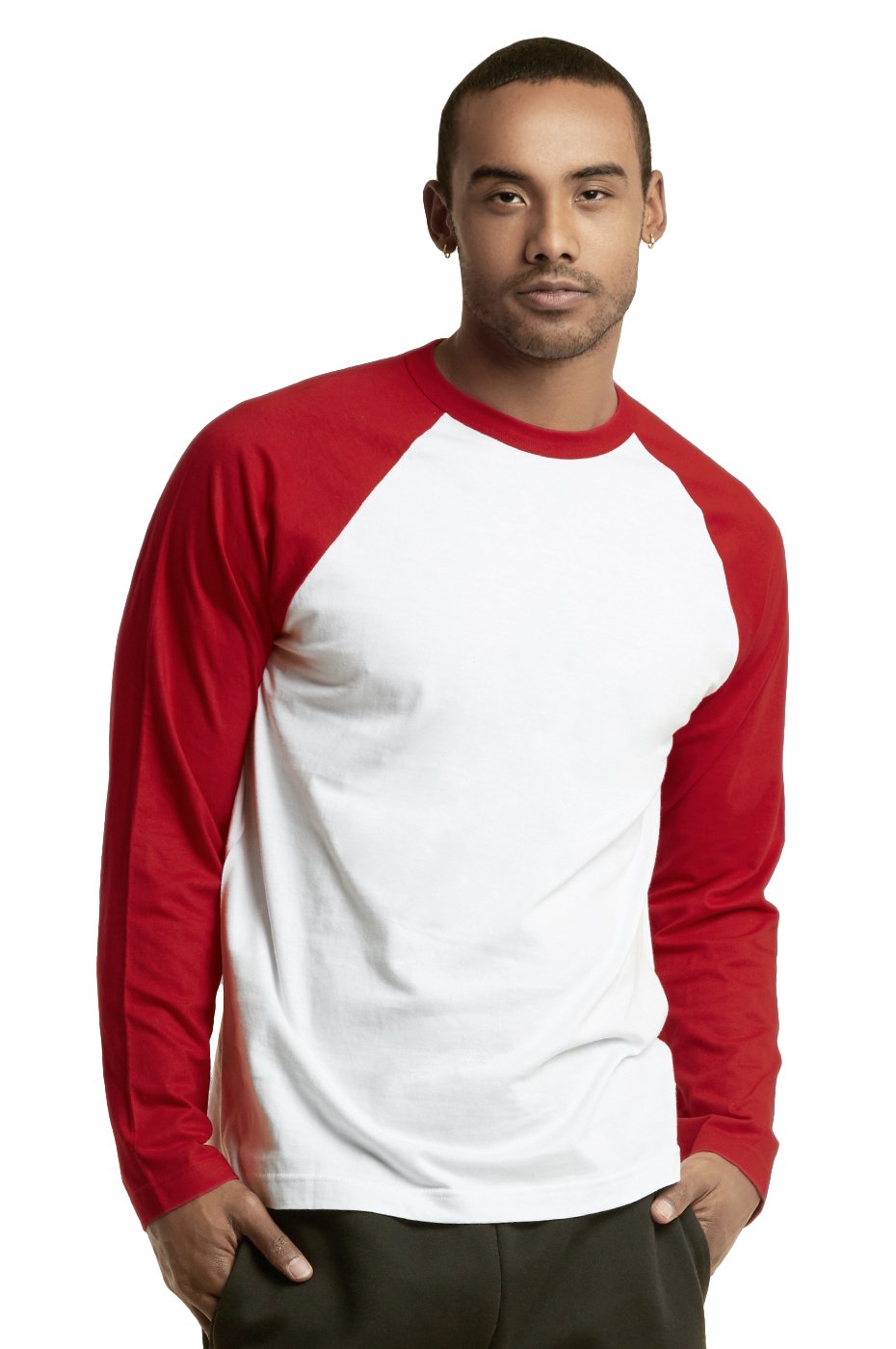 TOP PROMen's Full Length Sleeve Raglan Cotton Baseball Tee Shirt