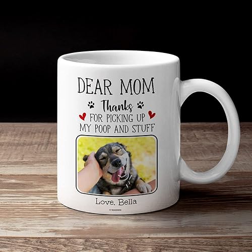 Miniatura 3 de Wassmin Taza de café personalizada con nombre de imagen de perro, 11 onzas, 15 onzas, divertido cumpleaños, día de la madre, San Valentín, regalos