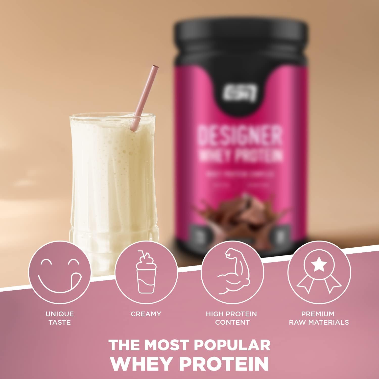 ESN Designer Whey Protein, Rich Chocolate, 908g, Whey Protein Powder