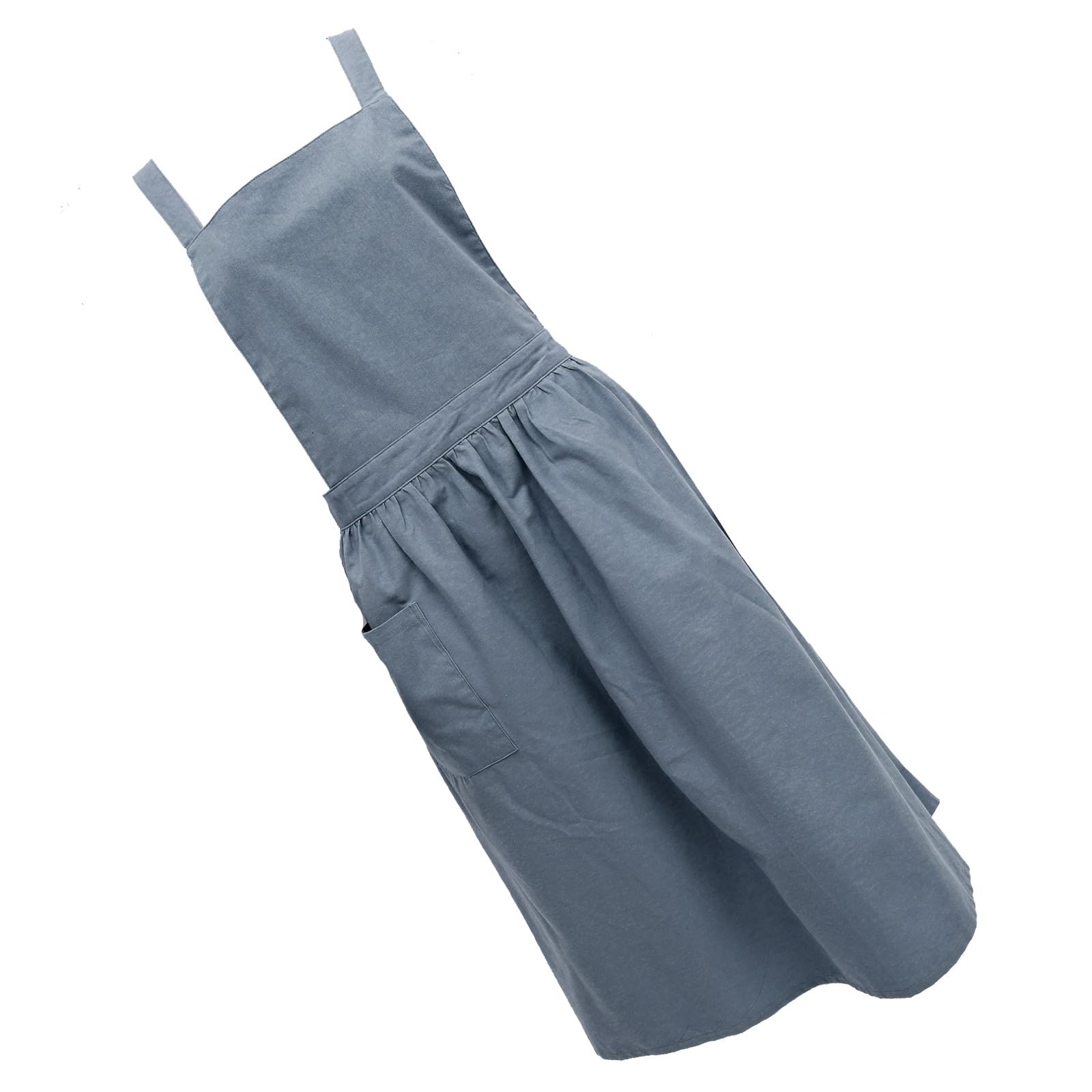 Mipcase Delantal de Algodón y Lino para Mujer Bolsillo Práctico Correa Ajustable para Cuello Tamaño Único Adecuado para Cocina Jardinería y Trabajo Doméstico