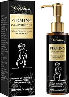 Luxury Firming Body Oil with Sweet Almond & Rosehip Oil - Hydrating Skin Elasticity Treatment, Non-Greasy Moisturizing Formula for All Skin Types, 3.38 fl.oz