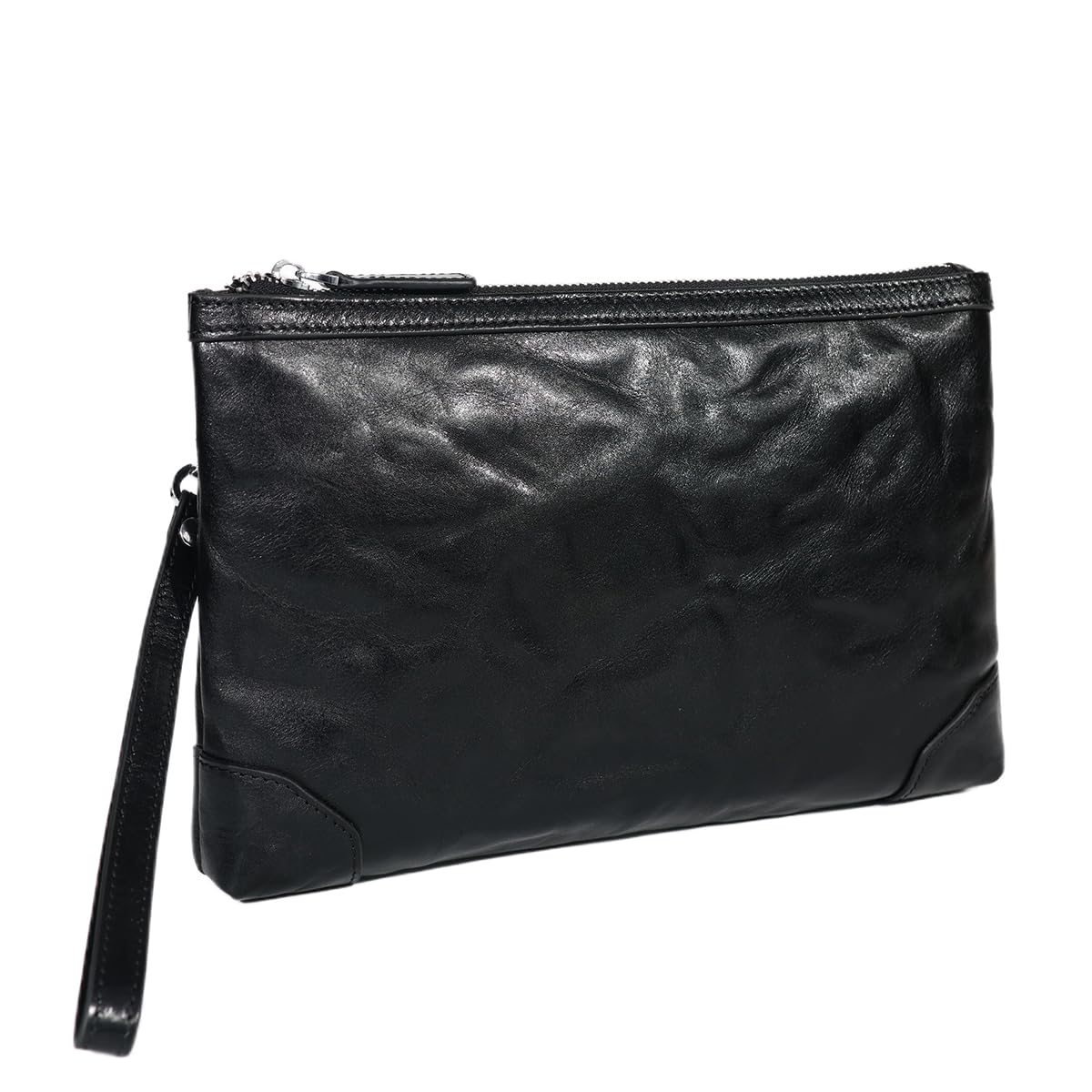 Pochette in vera pelle per uomo borsa da polso borsa da lavoro grande borsa a busta