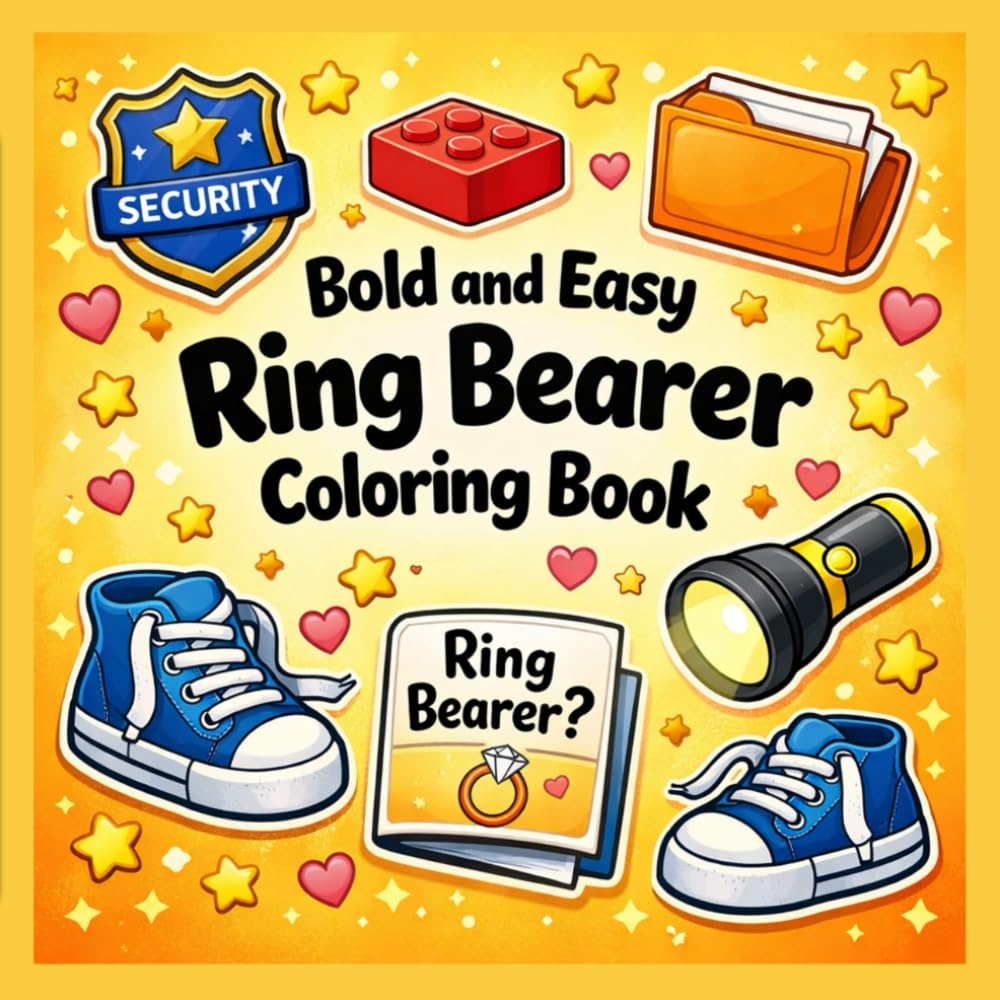 Little Ring Bearer Coloring Book: Big Bold & Easy Wedding Pages: Simple Wedding Coloring Pages for Boys and Girls (Bold & Easy Coloring)
