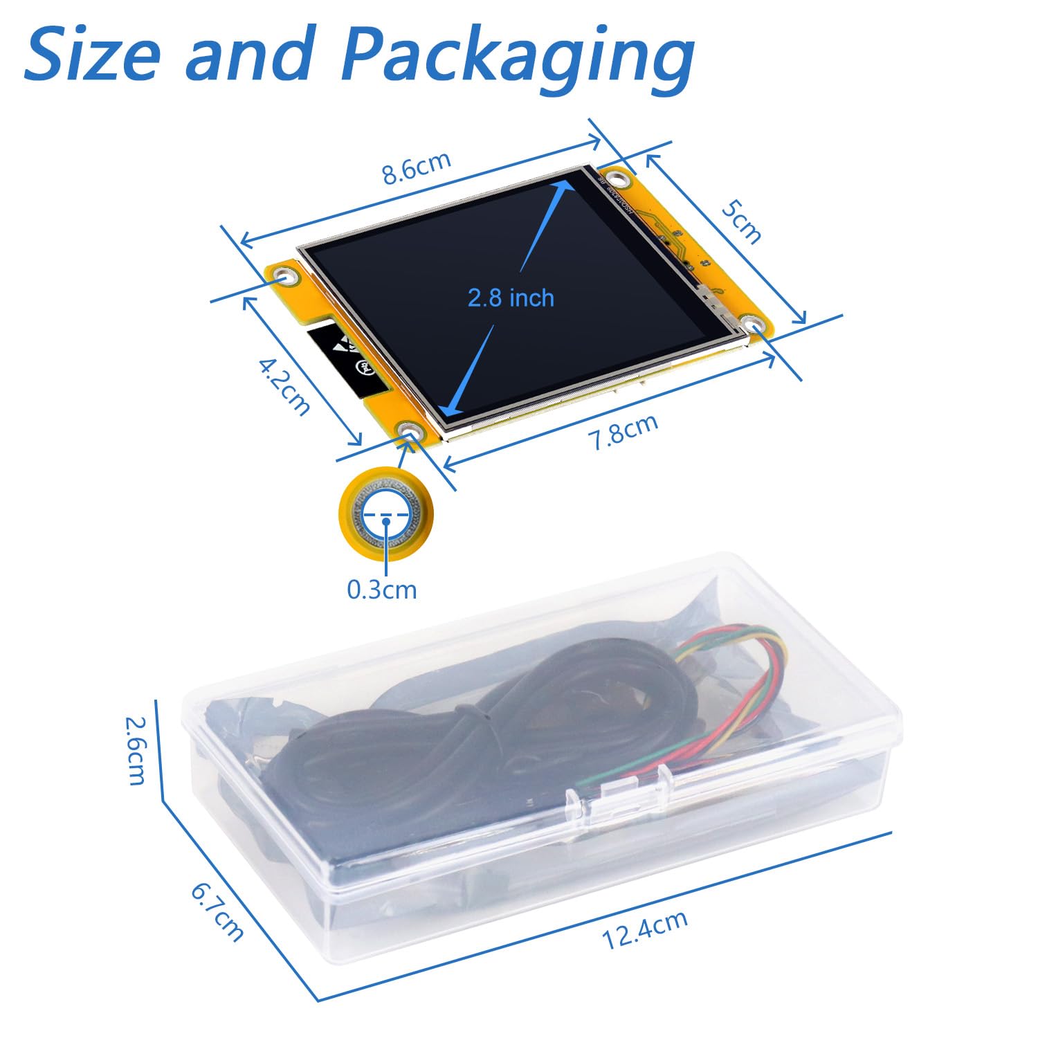 Freenove ESP32 Display CYD Touch Screen 2.8 Inch 240x320 Pixel TN | Onboard Dual-core 32-bit 240 MHz Microcontroller with WiFi+BT, C Code LVGL Example Projects Tutorial
