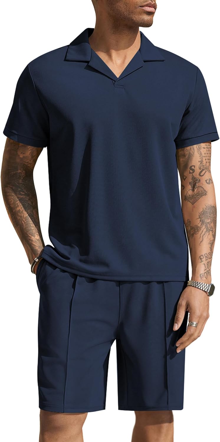 COOFANDY Mens Polo Shirt and Shorts Set Piece Jamaica Ubuy