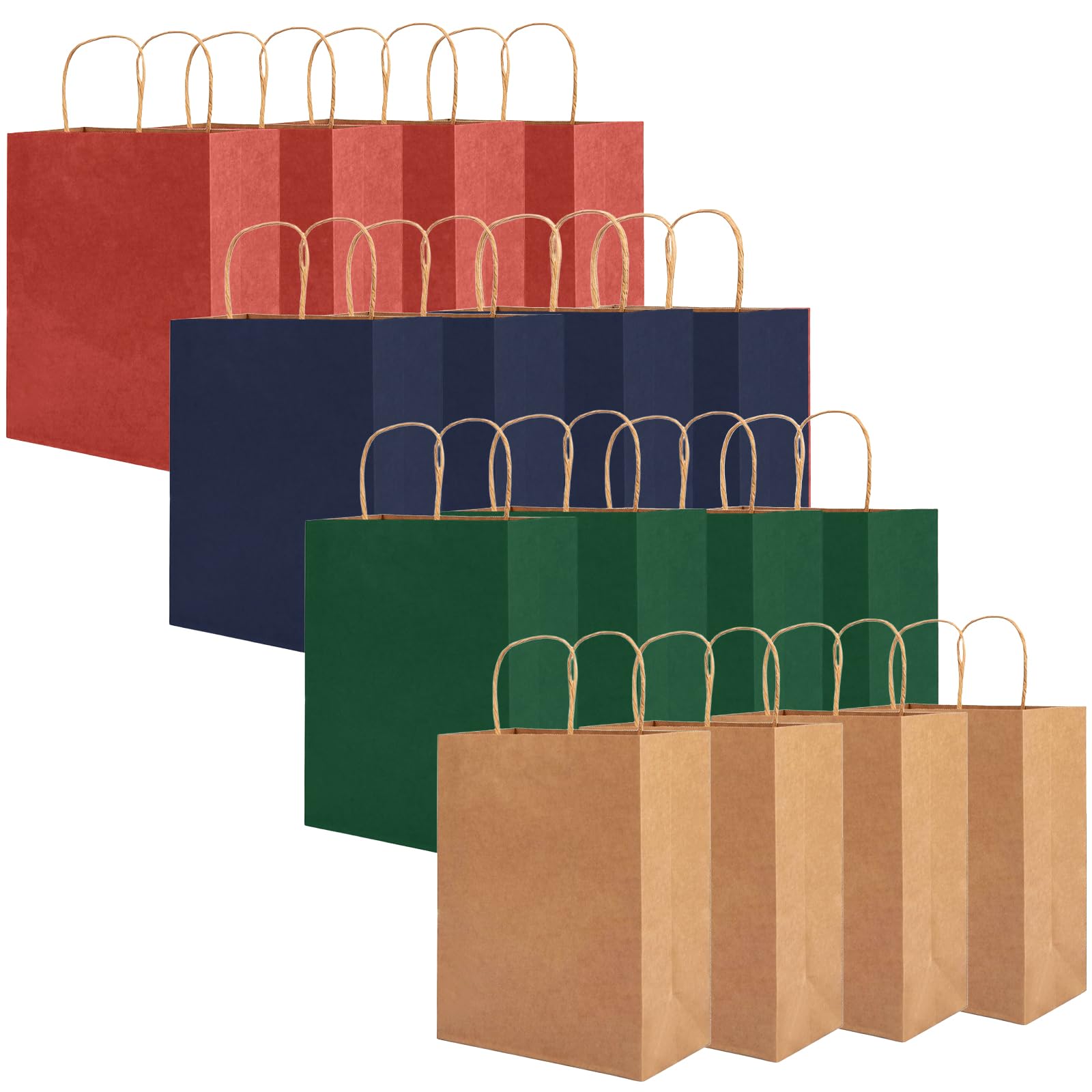 PUPUGUT Gift Bag 27x21x11cm 16PCS Party Bags 4 Colors Paper Bags | Kraft Paper Bags for Kids Party, Birthday, Baby Shower, Festival, Accommodate 6.2L, Gift Bags for Presents, Sweet, Cookie — image 1