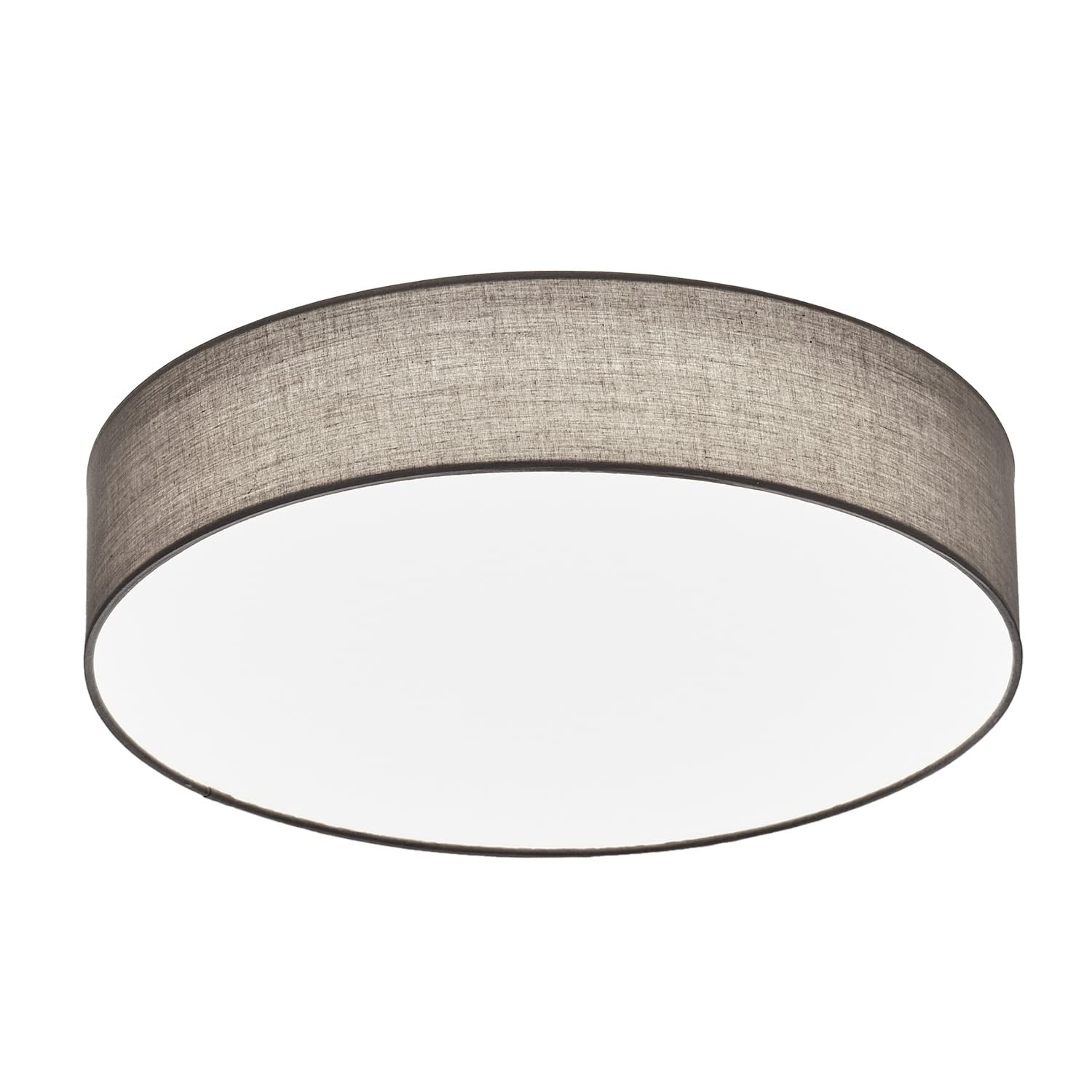 KHG LED-Deckenleuchte, dimmbar, Stoffschirm in grau, 1-flammig, Samt, FSC | Farbtemperatur 3.000 K, 2.080 lm Lichtleistung, 30 W Gesamtleistung, ideal für Wohnzimmer, Schlafzimmer, Küche und Büro