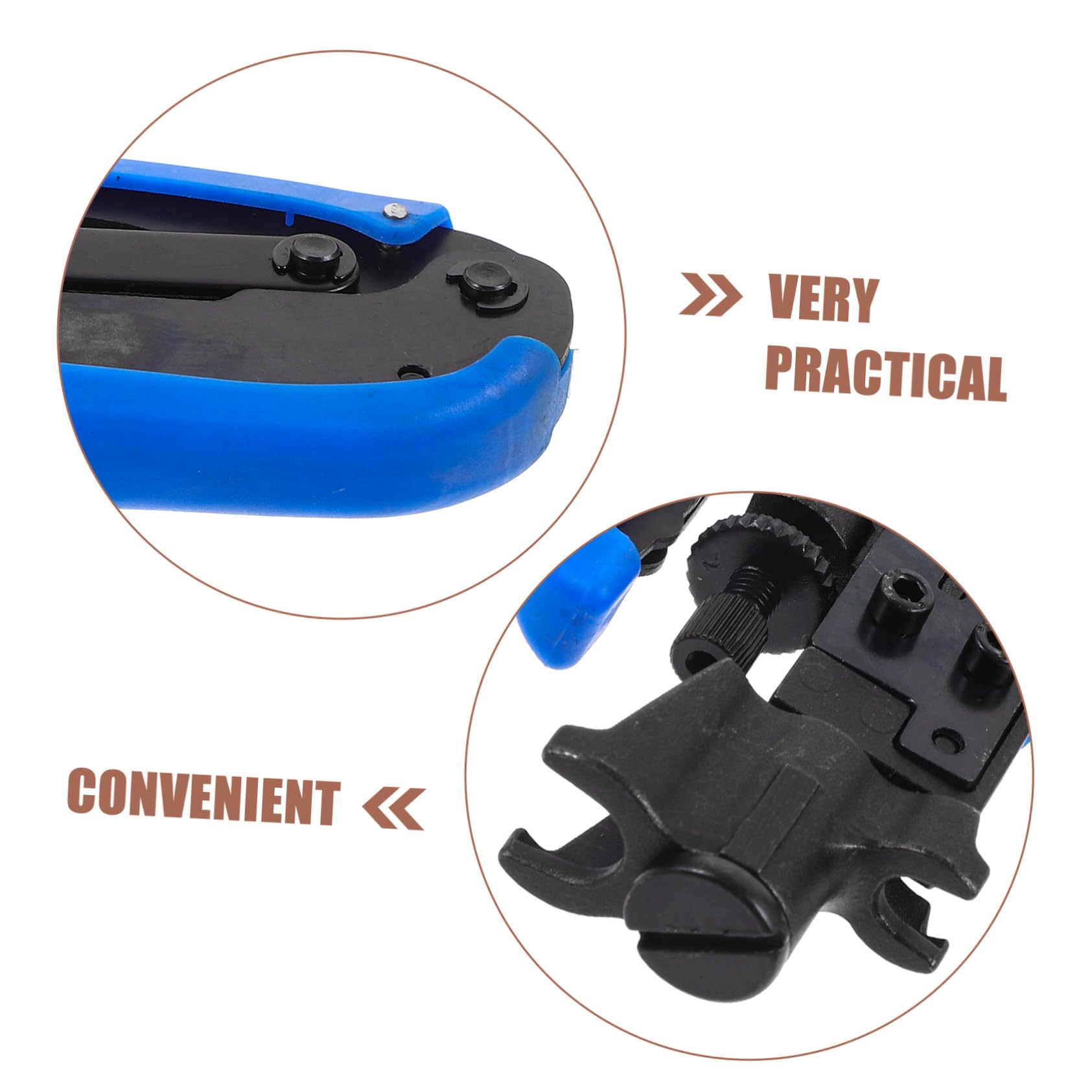 Herramienta de Crimpado para Cable Coaxial Alicates Multiusos de Acero Inoxidable y Plástico, Adecuado para Uso Doméstico y Oficina