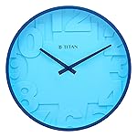 Titan Contemporary Blue Wall Clock with Overlayed Numbers – 29.5 cm x 29.5 cm (Medium)