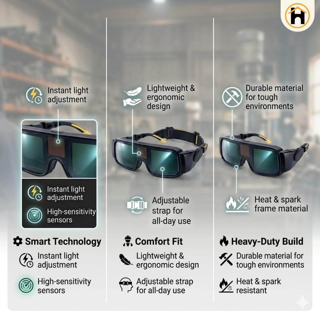 Auto Darkening Welding Goggles - Instant Eye Protection -9