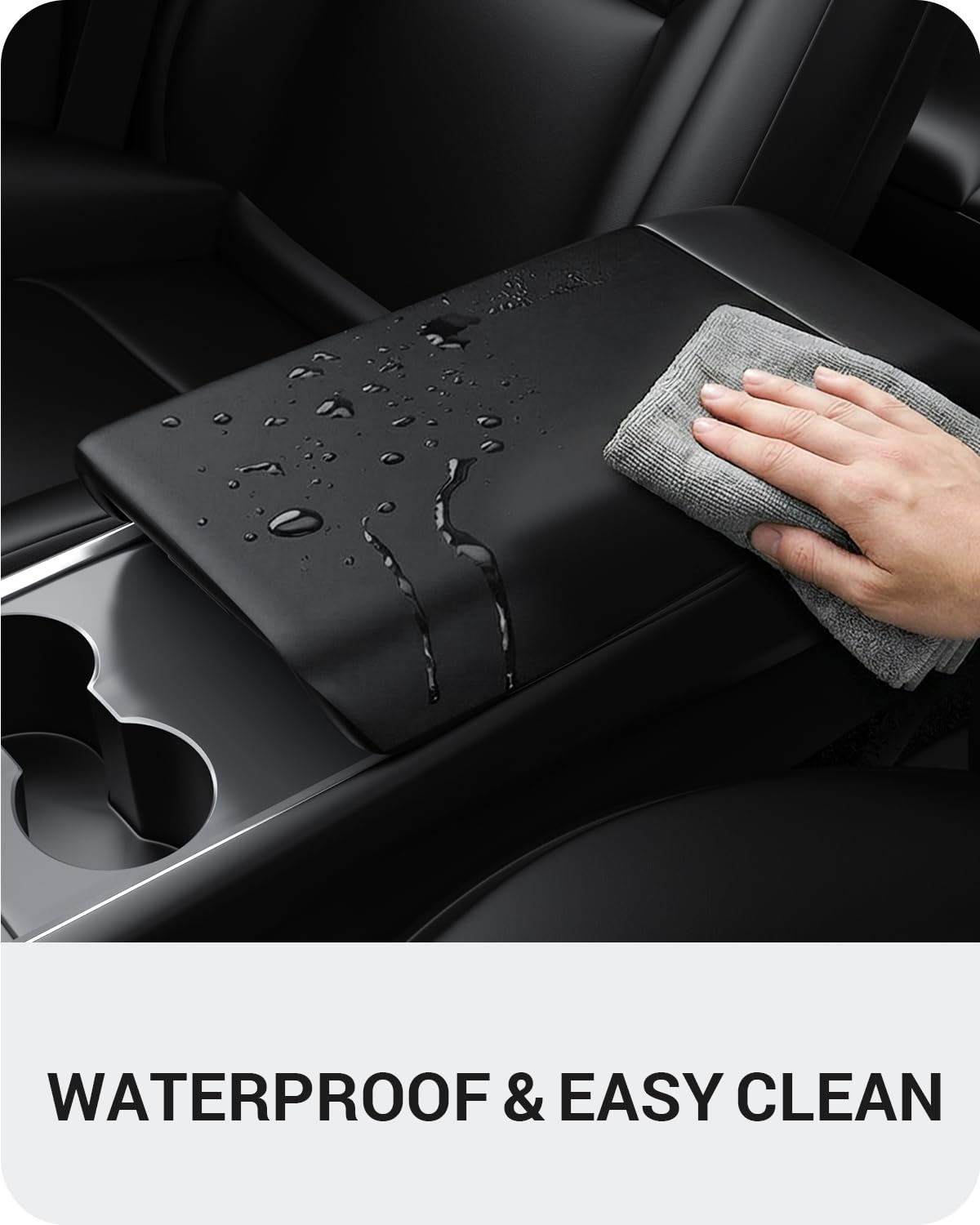 BASENOR Tesla 2020-2024 Model Y 2017-2023 Model 3 Copertura console centrale Copertura bracciolo in TPU Protezione antiscivolo Bracciolo Accessori interni Tesla Nero