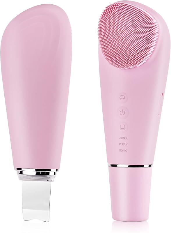 VRAIKO PorePure Escova Facial de Silicone 2 em 1 com Espátula, Cor Preta, IPX7