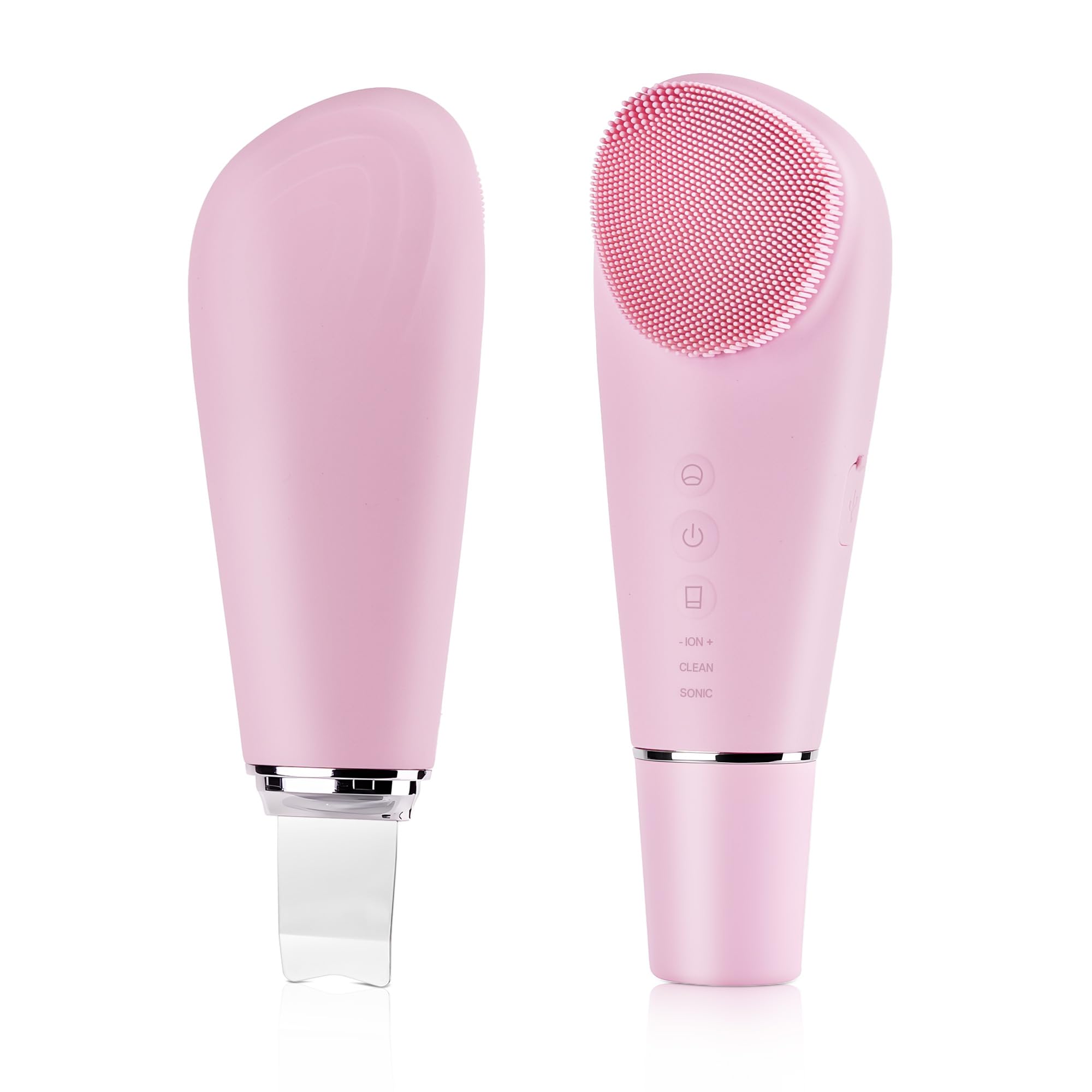 VRAIKO PorePure Silicone Face Scrubber | 2-In-1 Facial Cleansing Brush & Skin Spatula | Blackhead Remover Pore Cleaner for Face & Nose | IPX7 Waterproof Exfoliating Massager Deep Cleansing