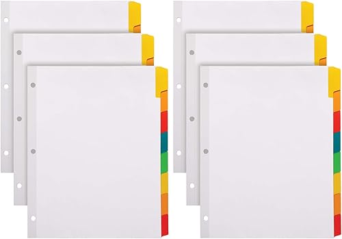 Miniatura 2 de Oxford Write 'n Erase Separadores de carpeta, 8 pestañas, 6 juegos (89991) y tarjeta de índice con rayas de 3 x 5 pulgadas, 300 unidades, color