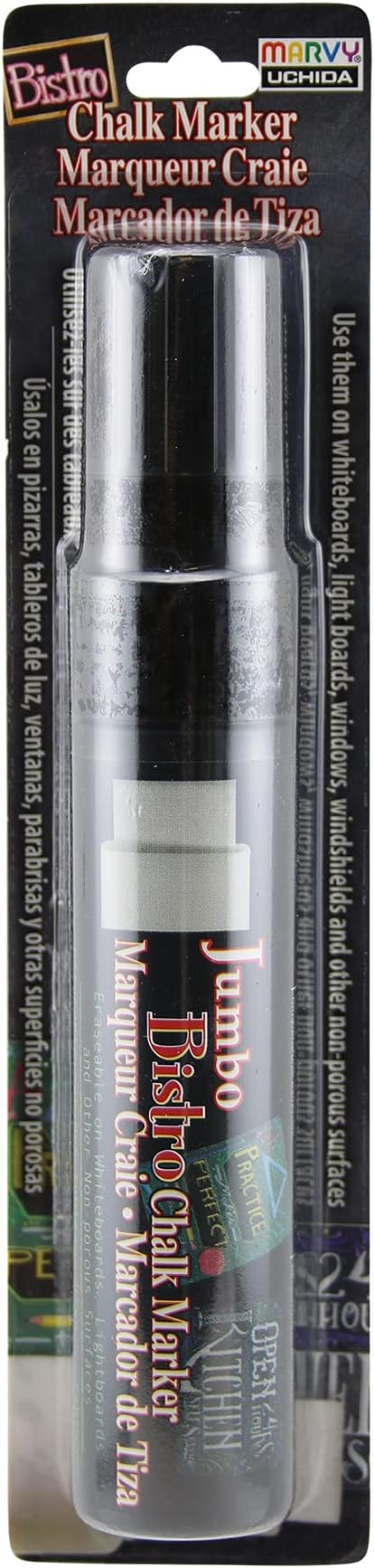 UCHIDA Marvy Bistro Chalk Markers - 3 Pack Broad Point Tip Black Chalkboard Markers