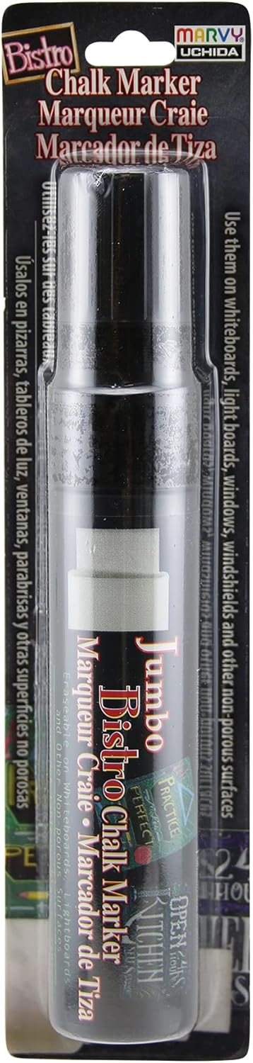 481-C-1 Marvy Jumbo Broad Point Tip Bistro Chalk Marker, Bla