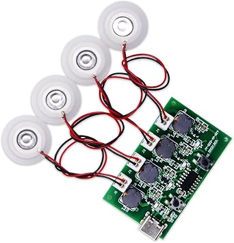 ZORZA 1Pcs DIY Four-Spray Humidifier Module Kit Versatile Mist Maker with Humidifier Control Board & Atomizer Driver Board DC 5V 2W