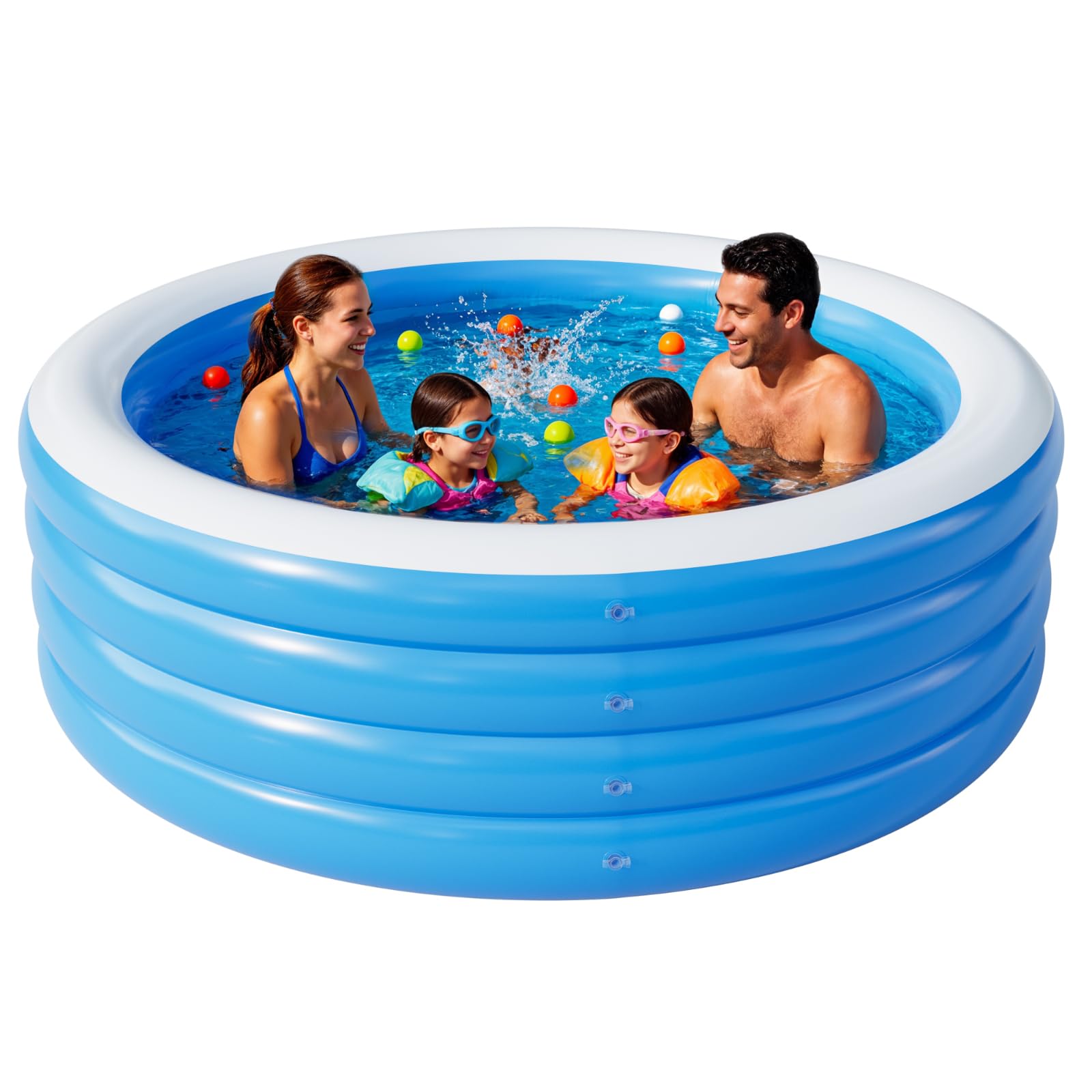 Piscine gonflable pour adultes, grande piscine gonflable de 203,2 x 76,2 cm, piscines gonflables de taille complète, piscine gonflable ronde épaisse pour l'extérieur, le jardin
