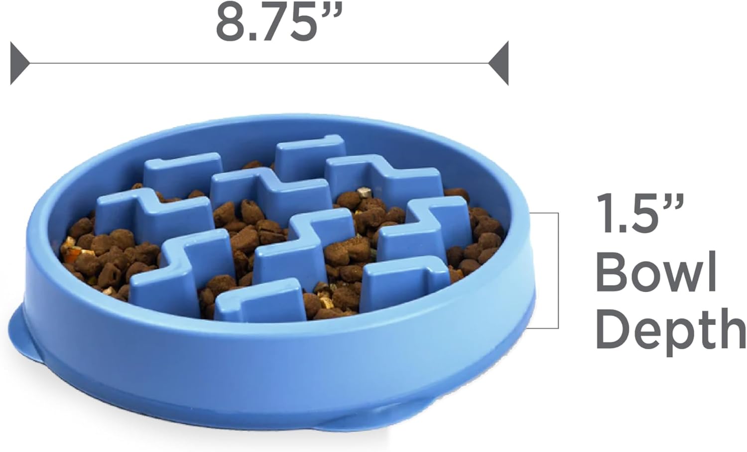 Blue Non-Slip Medium Slow Feeder Dog Bowl