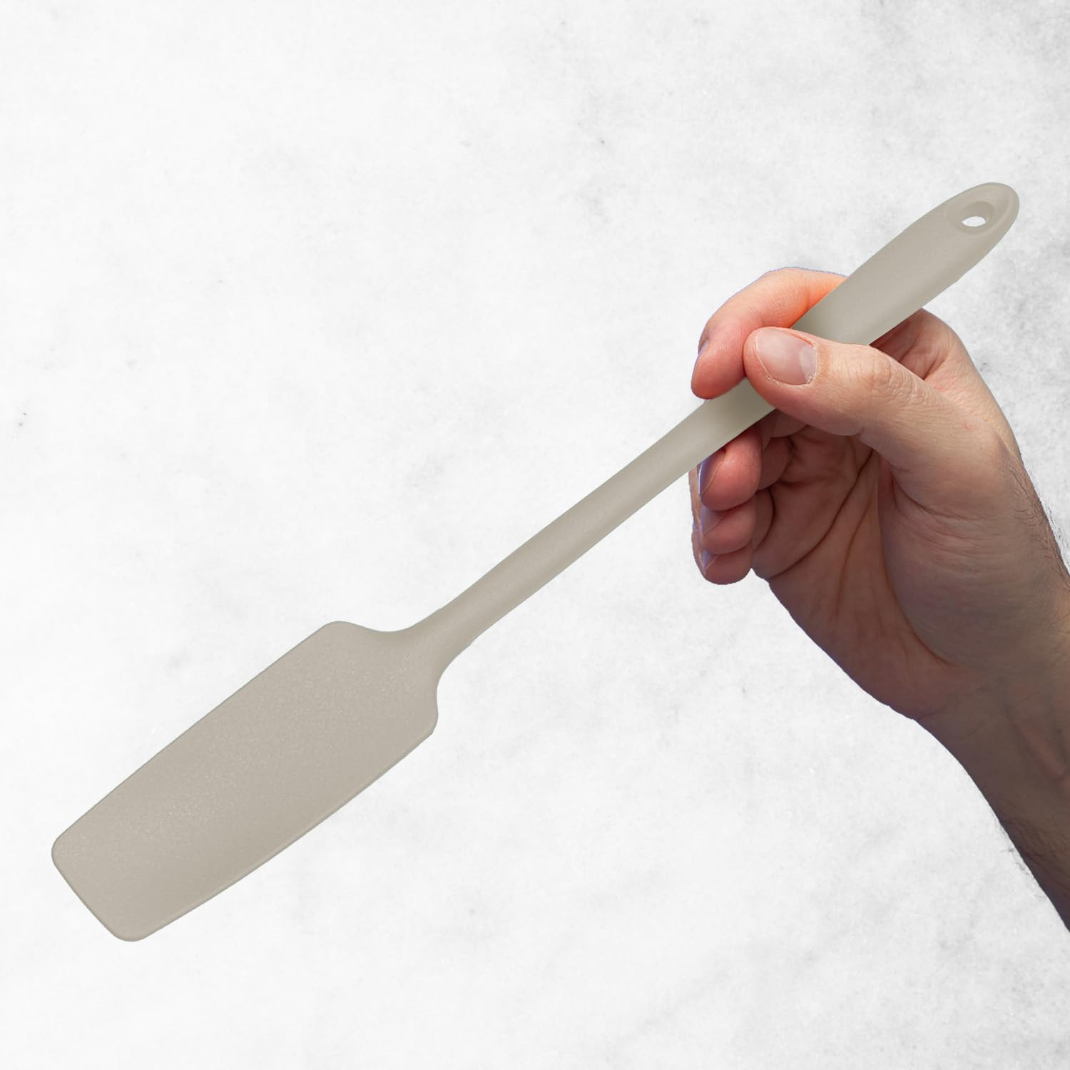 Paquete de 2 espátulas pequeñas de silicona con mango largo, espátula mejorada resistente al calor para utensilios de cocina antiadherentes, diseño sin costuras, núcleo de acero inoxidable, cuchara