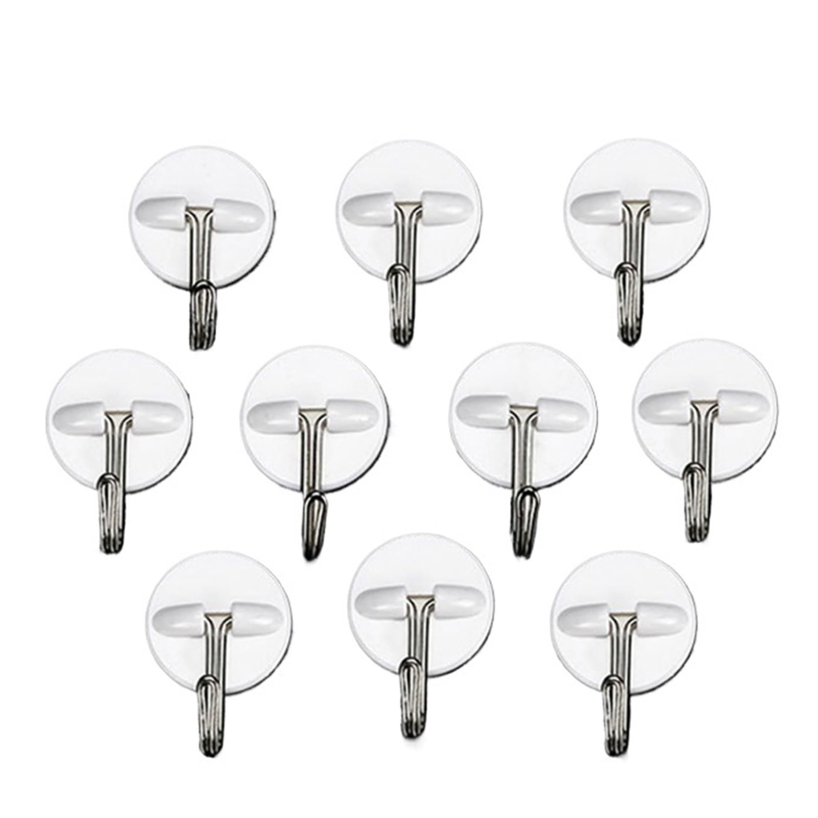 NKTFKQZJZ 10 Pack 4-Shaped Self-Adhesive Plastic Hooks, Wall Hangers for Kitchen Bathroom Home Use(10pcs-D)