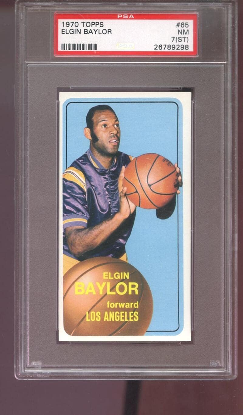 1970-71 Topps #65 Elgin Baylor PSA 7 (ST) Graded Basketball Card 1970 Lakers