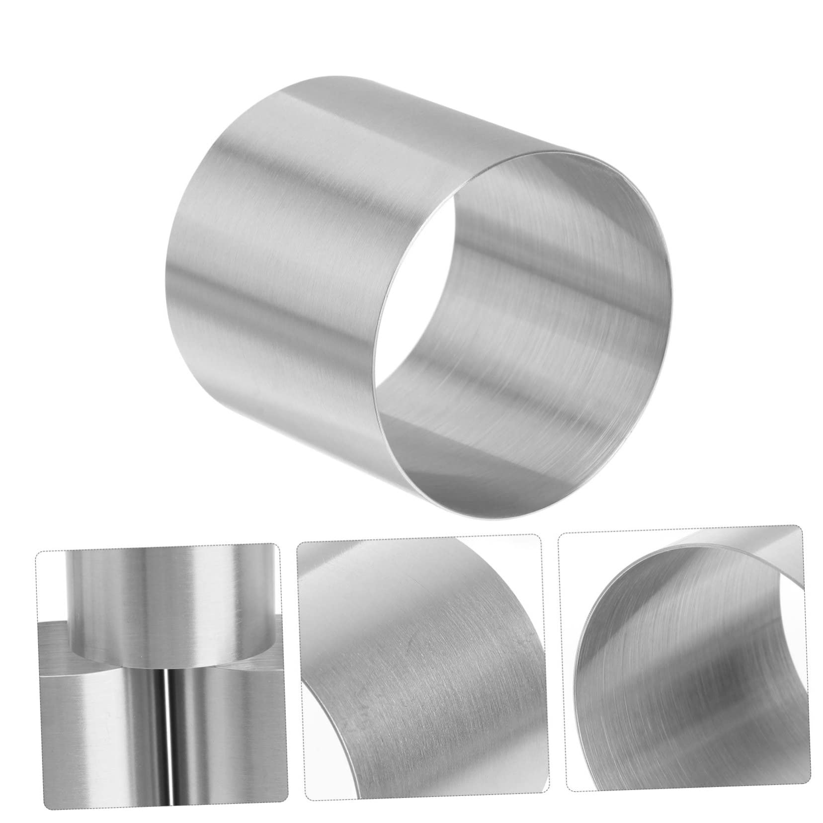 Set de 8 Moldes Redondos de Acero Inoxidable para Hornear Pasteles y Mousse, Bordes Lisos y Fácil Limpieza, Adecuado para Postres Delicados