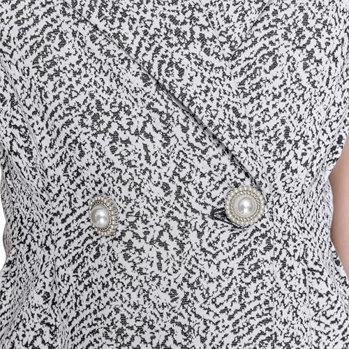 Image of KARL LAGERFELD Paris Women's Abstract Jacquard Collared Sleeveless Blazer Dress