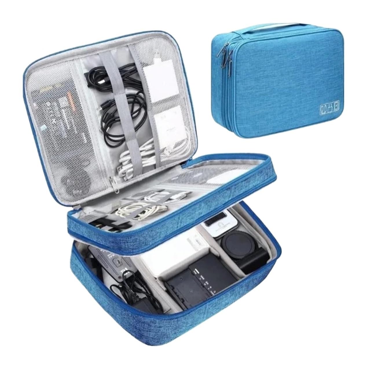 Bolsa para Cables Organizador electrónico Digital Multifuncional de Gran Capacidad, Resistente al Agua, con Cargador de Datos y Enchufe, Bolsa de Almacenamiento de Viaje(Color 4)