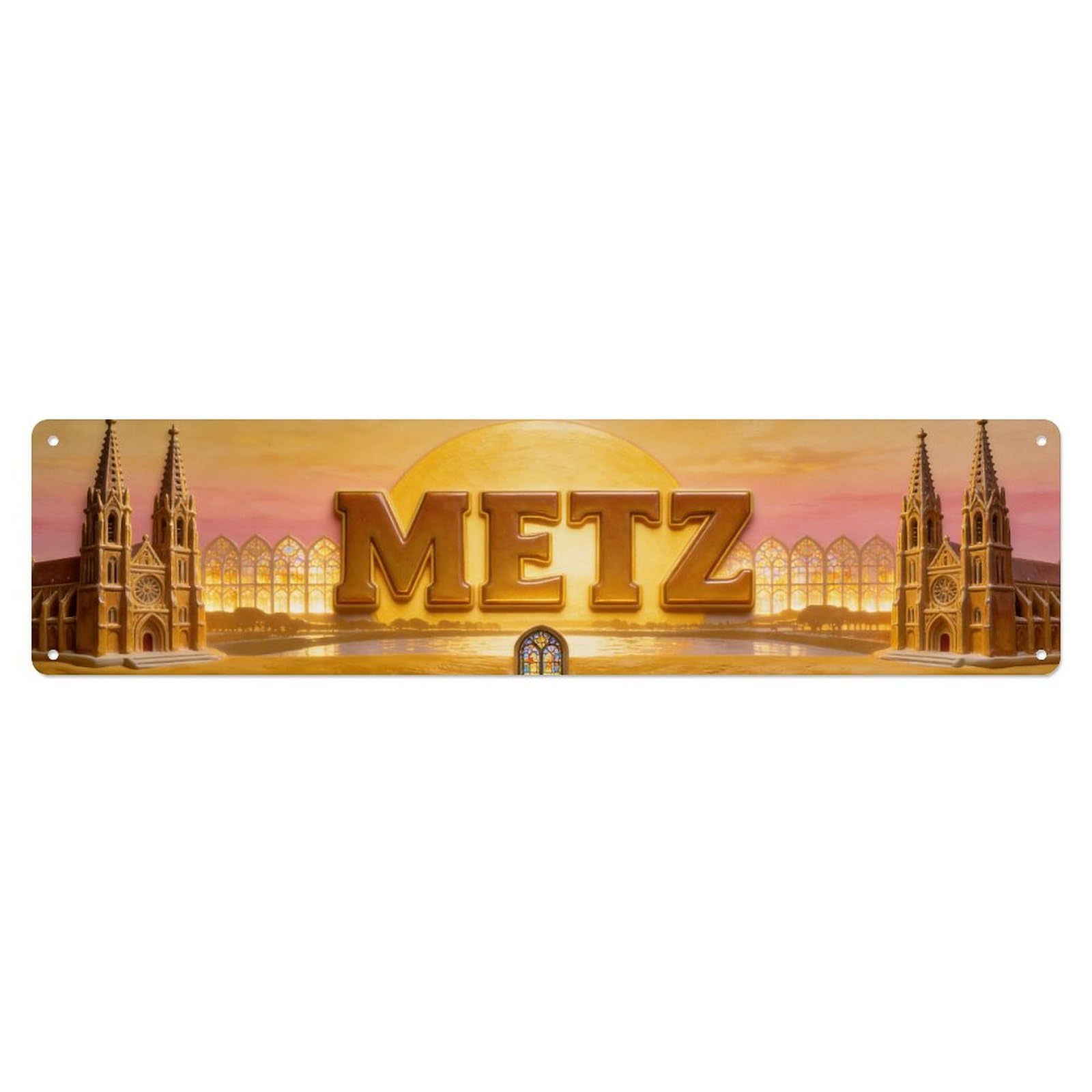 Metal Tin Sign Metz France Retro