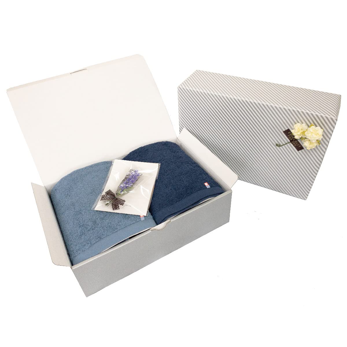 Imabari Towel Certified Original Gift Set [Wrapped] Bath Towel Made in Japan 23.6×47.2 inches 100% Cotton Gift Boxed with Wrapping Paper Mini Bouquet Included for Congratulations on Marriage, Baby : H