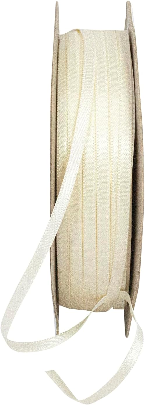 Reliant Ribbon 4950-810-18C Double Face Satin Ribbon, 1/8 Inch X 100 Yards, Ivory