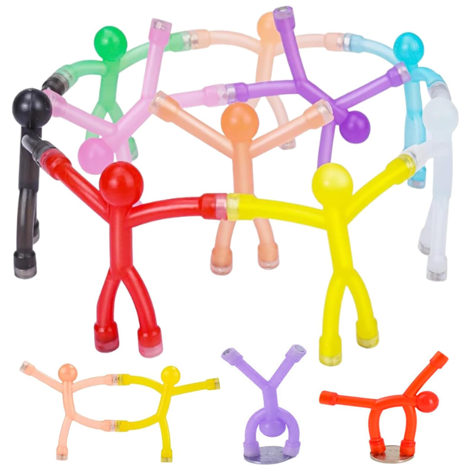 10Pcs Man Magnetic Toys, Refrigerator Magnets Men Toy for Autistic Children, Flexible Rubber Magnets, Funny Magnetic Fidget Travel Toys for Refrigerator, Door, Office, Classroom Decor