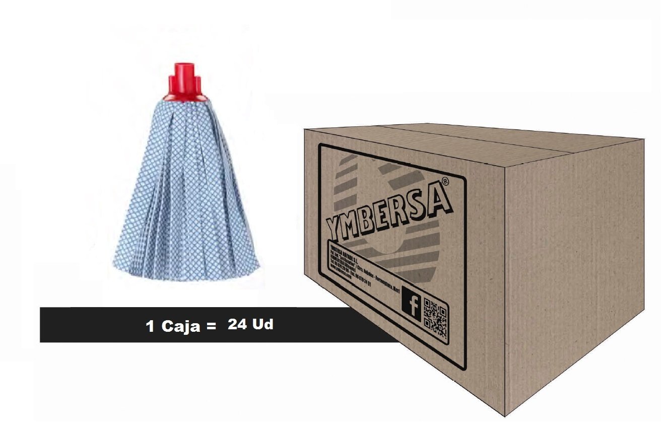 Fregona Mocho Tiras Sintéticas Cruces Super Larga 28 cm y 180 Gramos. Caja 24 Ud