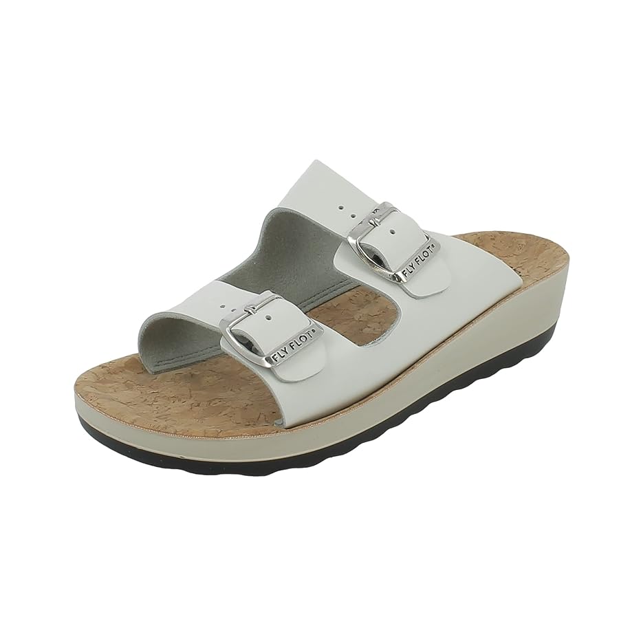 Fly Flot Ciabatte Donna Con Zeppa 3.5cm - Sottopiede In Vera Pelle, Antishock E Antiscivolo - Made In Italy - Foto 9