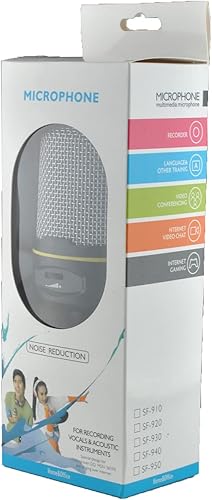 Miniatura 2 de SF-920 Micrófono de condensador profesional de 0.138 in con cable Micrófono capacitivo de estudio con soporte de trípode para PC de escritorio