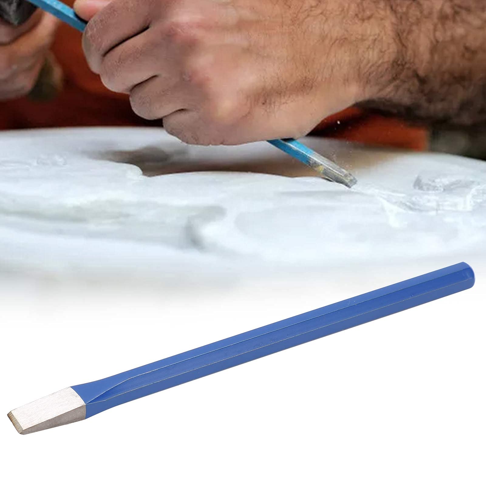 Chrome Alloy Steel, Engineering Flat Fitter Cement Chisel, Easy and Durability, Efficient Cutting and Carving, 165mm Utility Chisel Tool with Smooth Touch Feeling, Portable and